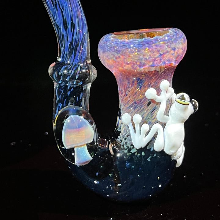 Purple Magic Frog Mushroom Sherlock Glass Pipe Beezy Glass