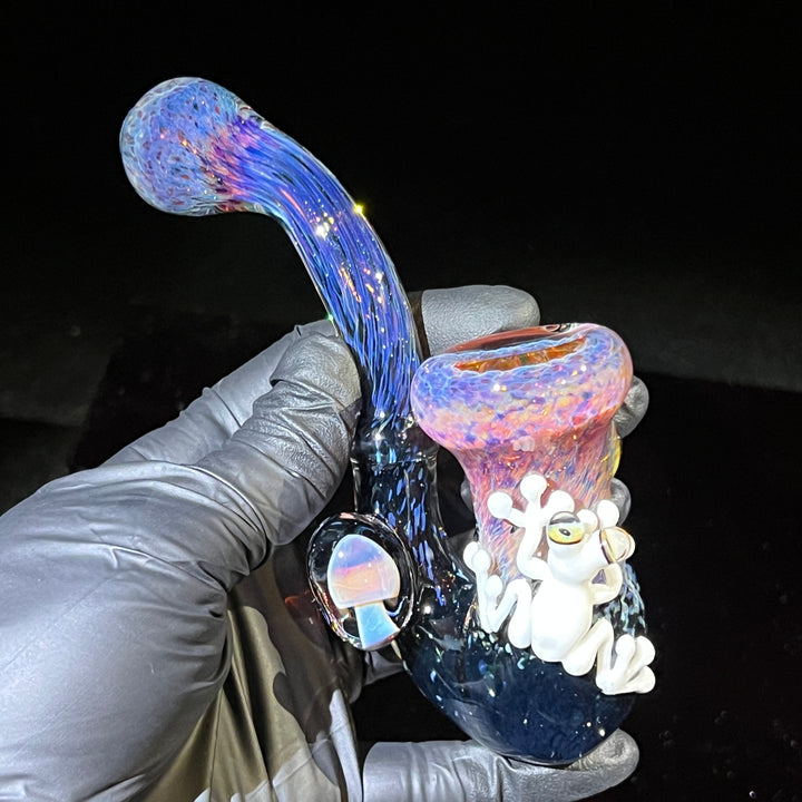 Purple Magic Frog Mushroom Sherlock Glass Pipe Beezy Glass
