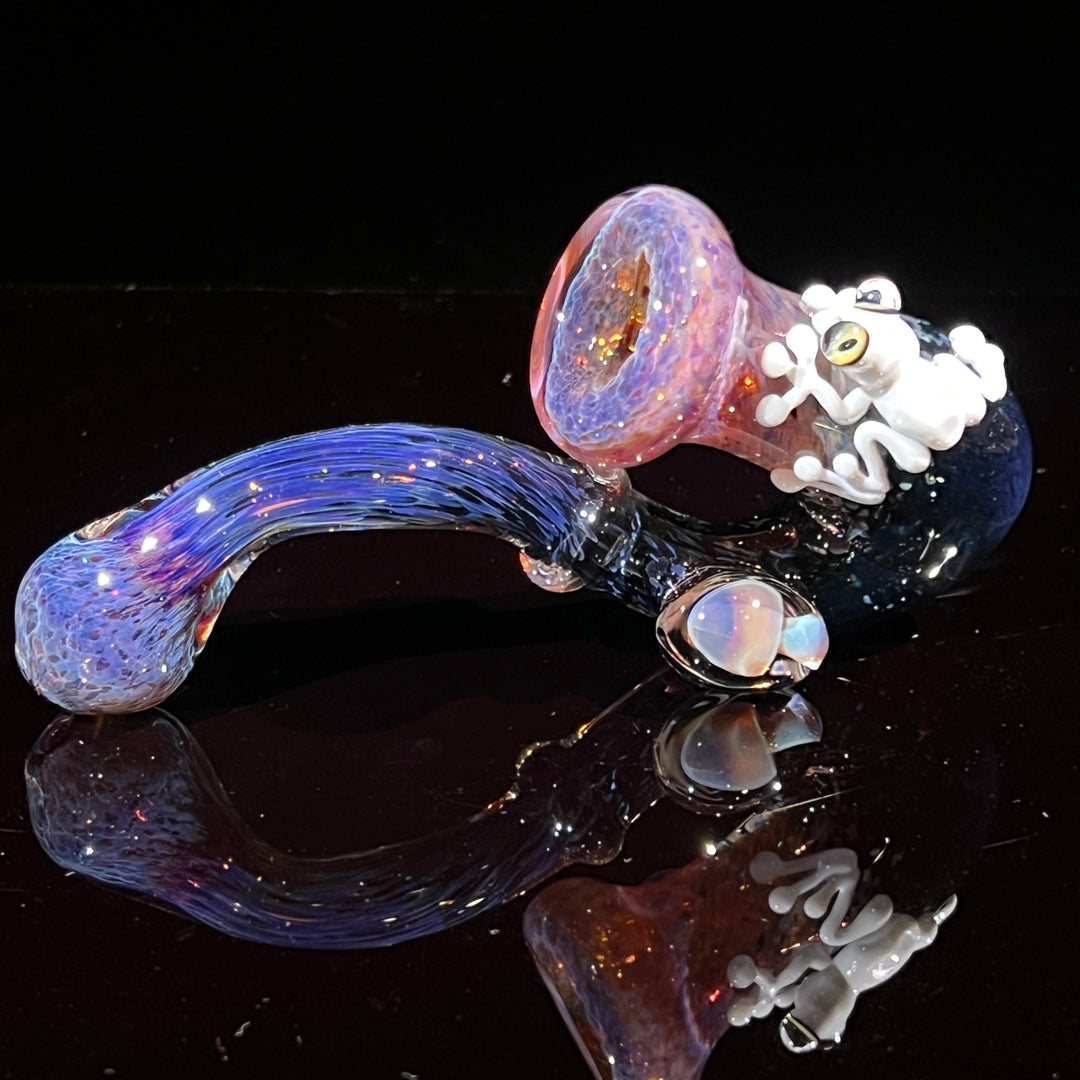 Purple Magic Frog Mushroom Sherlock Glass Pipe Beezy Glass