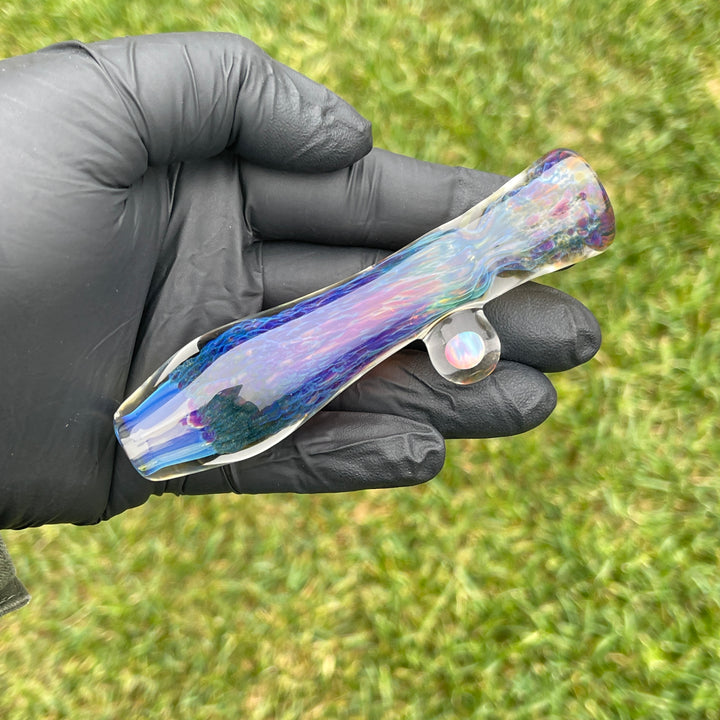 Purple Seaweed Opal Chillum Glass Pipe Tako Glass