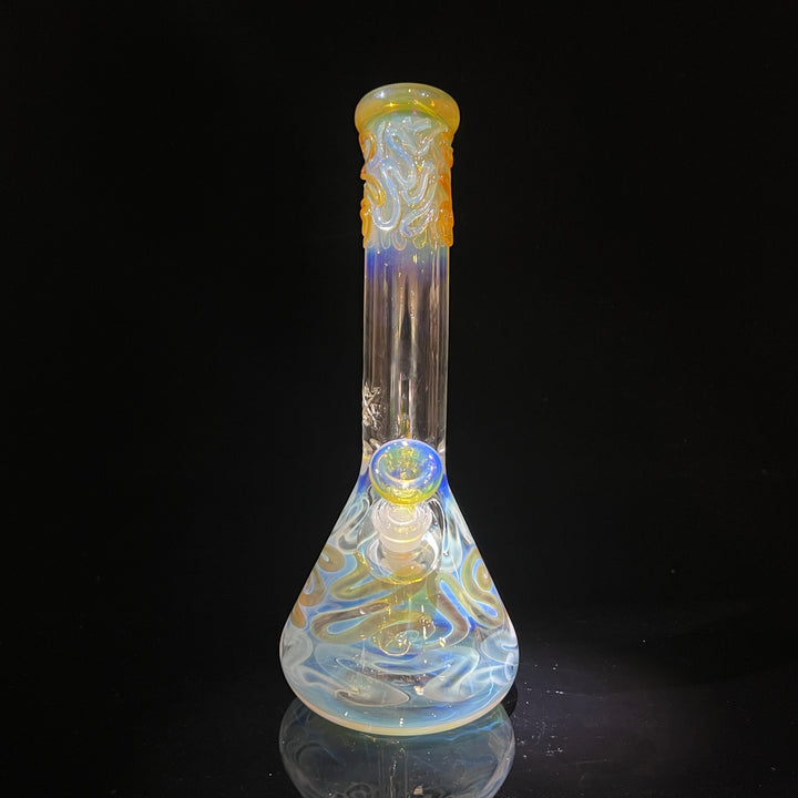 10.5" Fumed Bent Neck Beaker Bong Glass Pipe Mary Jane's Glass   