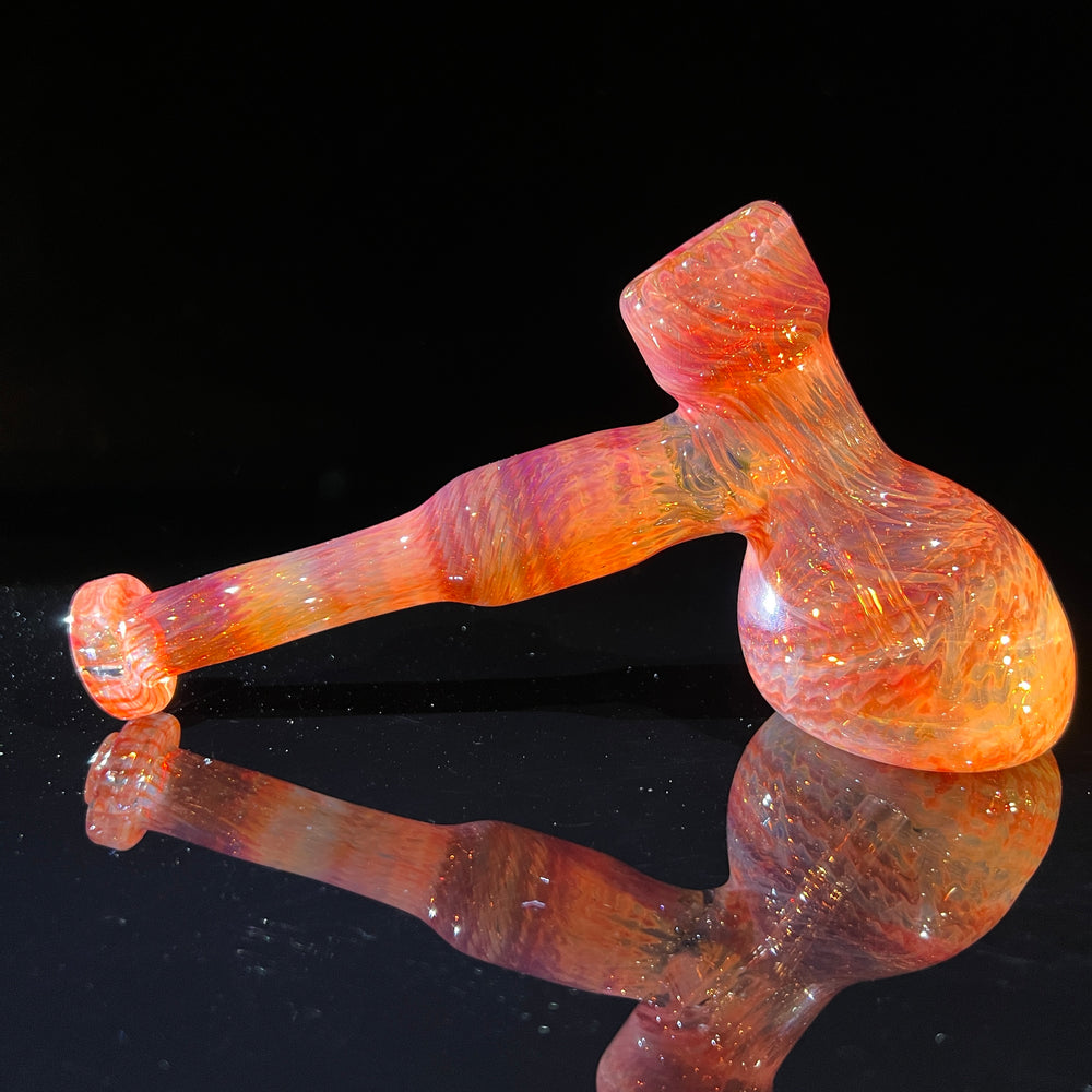 Guava Hammer Bubbler with Black Carb Glass Pipe Cose Glass   