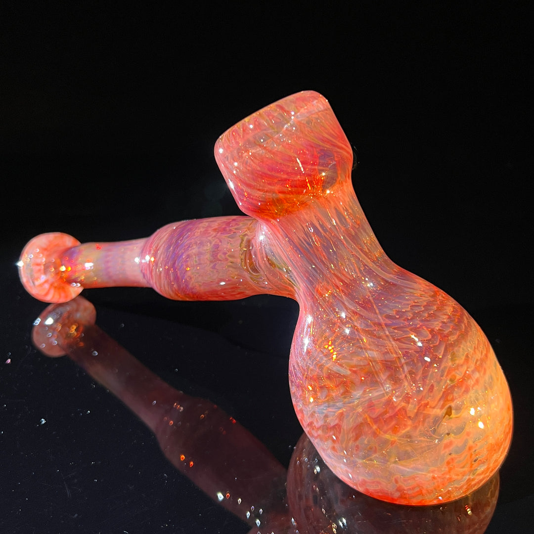 Guava Hammer Bubbler with Black Carb Glass Pipe Cose Glass   