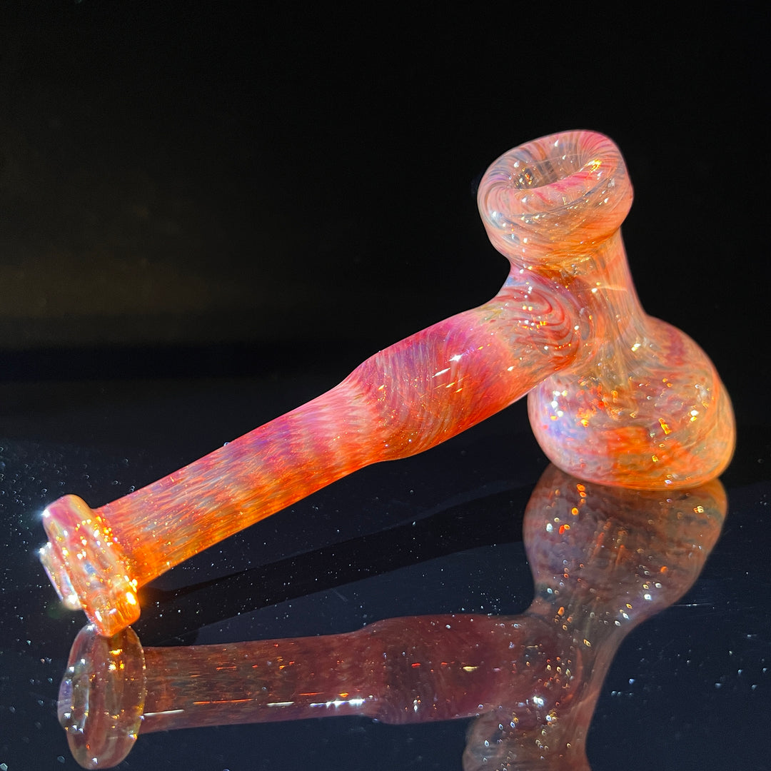 Guava Hammer Bubbler with Black Carb Glass Pipe Cose Glass   