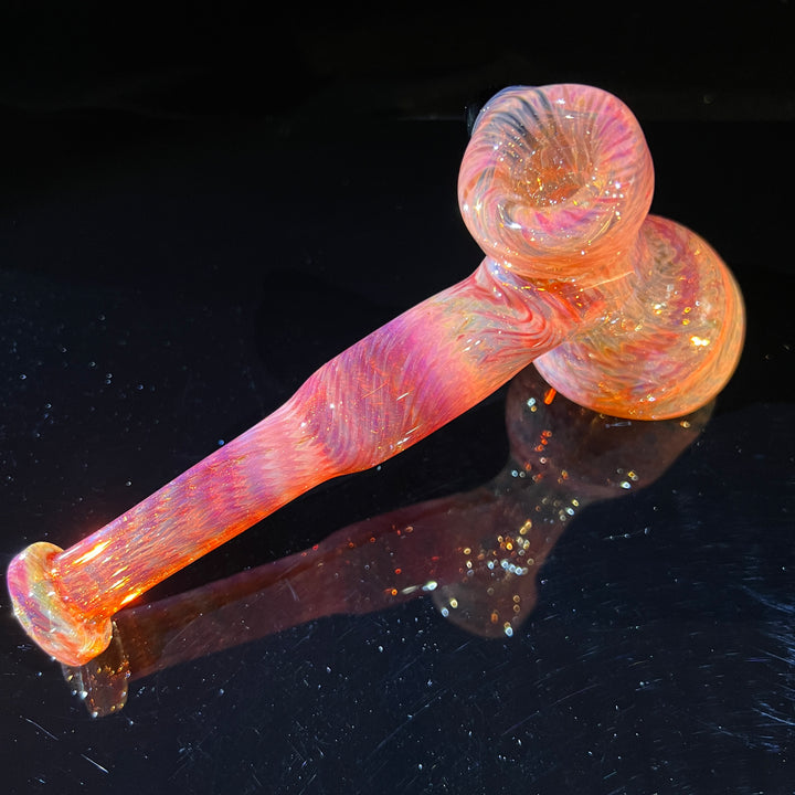 Guava Hammer Bubbler with Black Carb Glass Pipe Cose Glass   