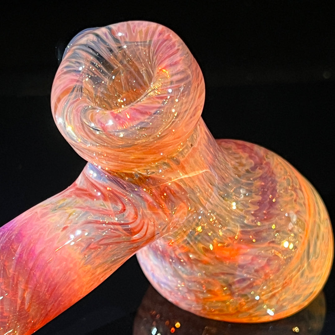 Guava Hammer Bubbler with Black Carb Glass Pipe Cose Glass   