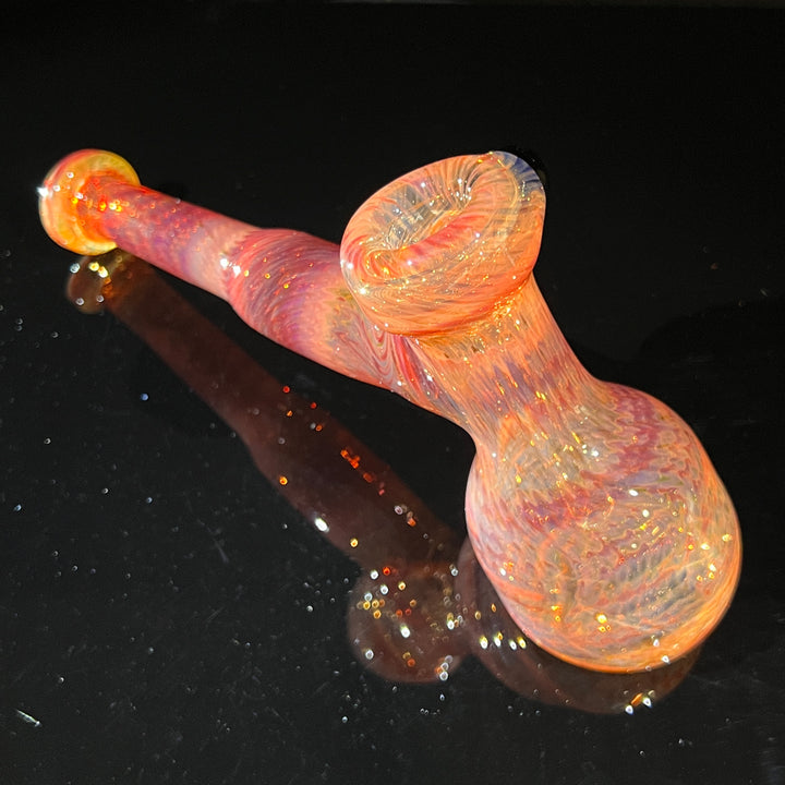 Guava Hammer Bubbler with Black Carb Glass Pipe Cose Glass   