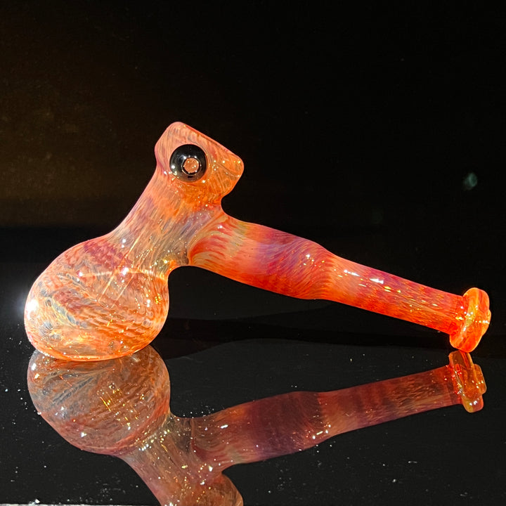 Guava Hammer Bubbler with Black Carb Glass Pipe Cose Glass   