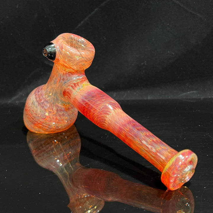 Guava Hammer Bubbler with Black Carb Glass Pipe Cose Glass   