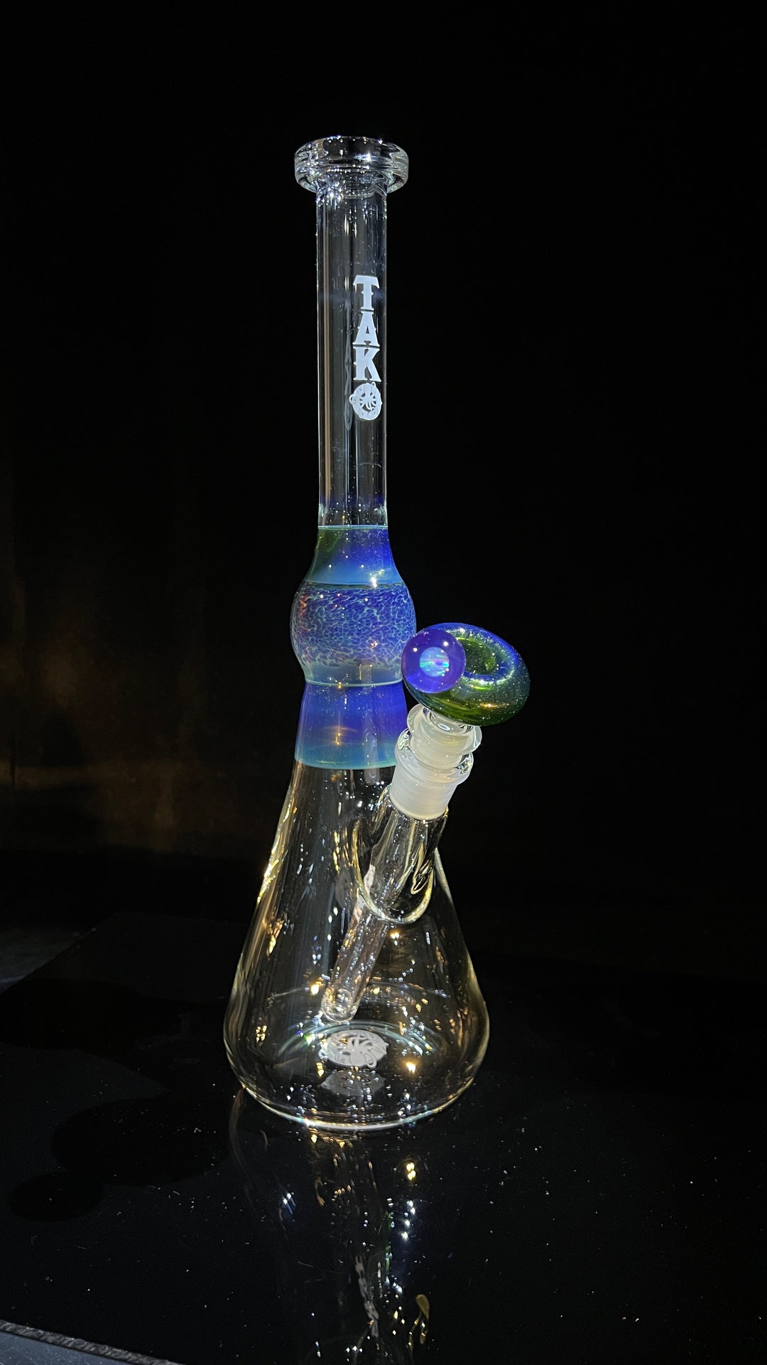 Purple Nebula Mystery Adventurine Beaker Bong Glass Pipe Tako Glass   