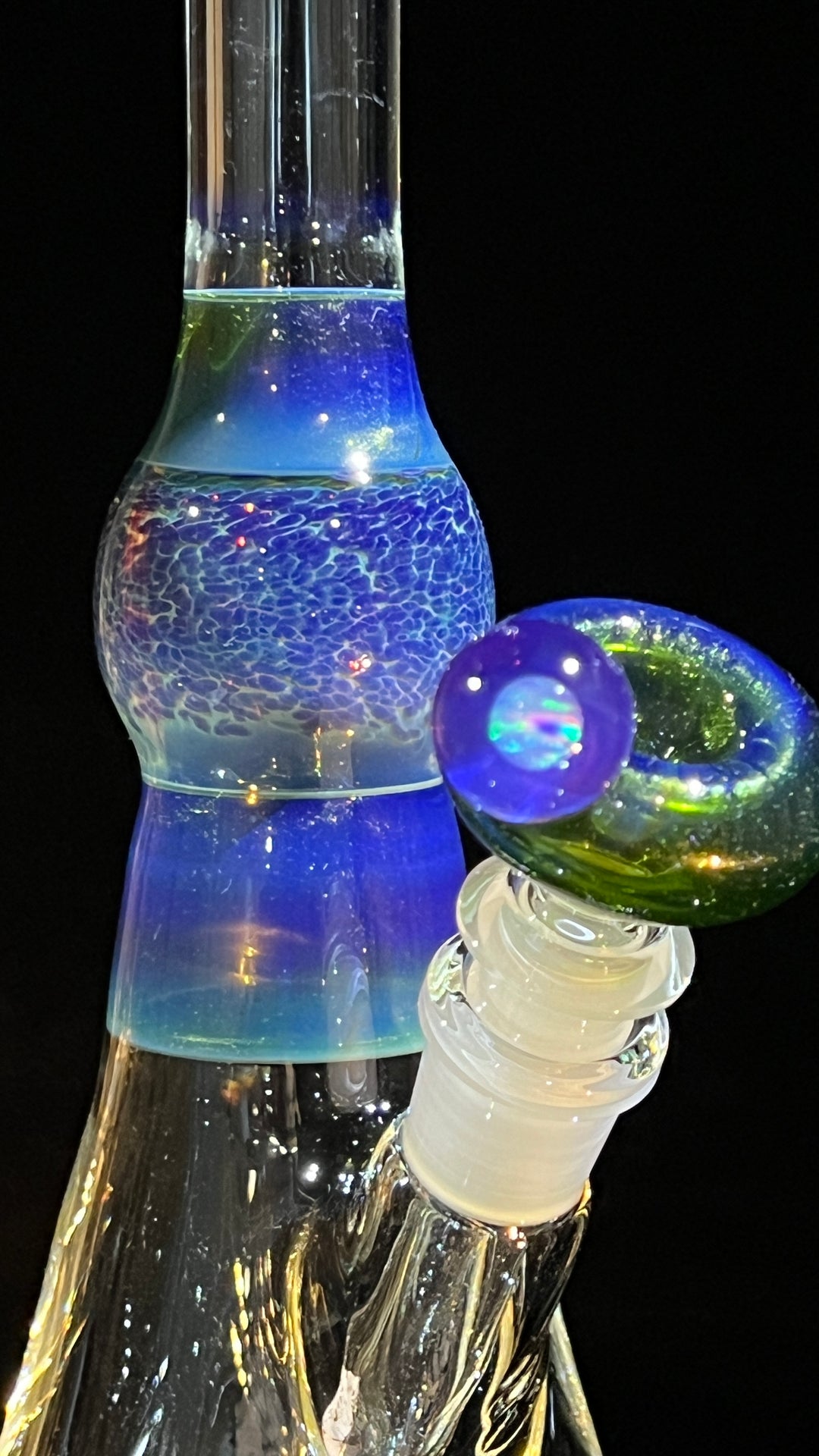 Purple Nebula Mystery Adventurine Beaker Bong Glass Pipe Tako Glass   