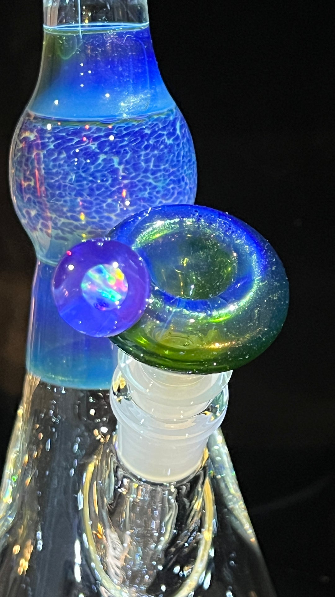 Purple Nebula Mystery Adventurine Beaker Bong Glass Pipe Tako Glass   