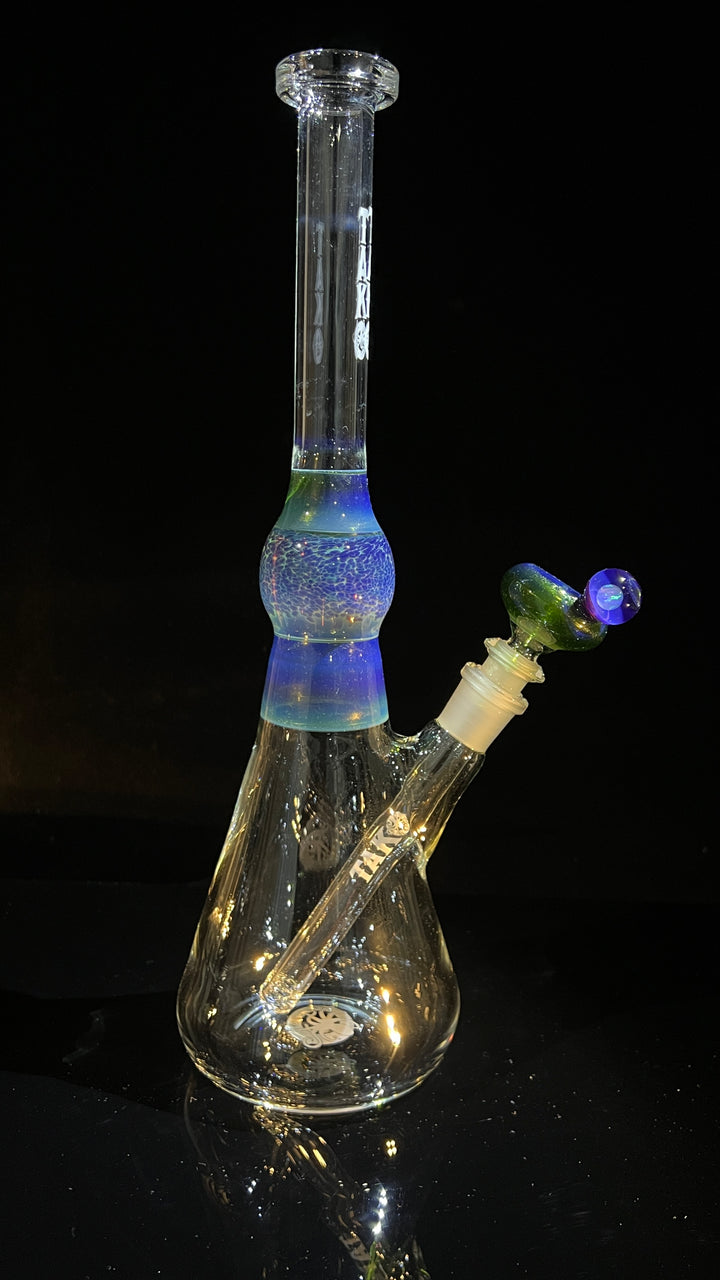 Purple Nebula Mystery Adventurine Beaker Bong Glass Pipe Tako Glass   