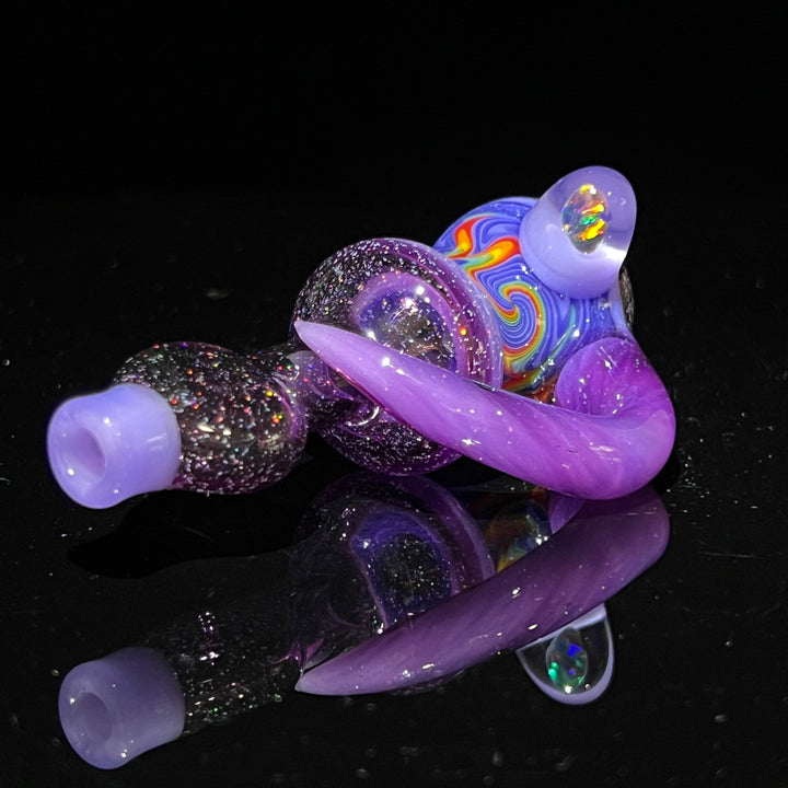 Flatmouth Chill with Horn and Opals Glass Pipe Chillery Bogart   