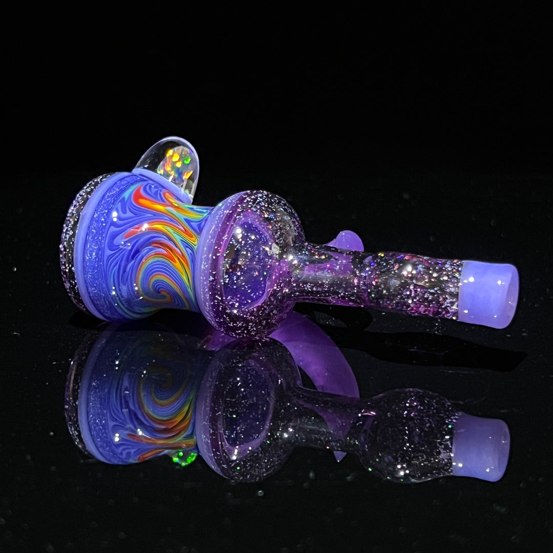 Flatmouth Chill with Horn and Opals Glass Pipe Chillery Bogart   