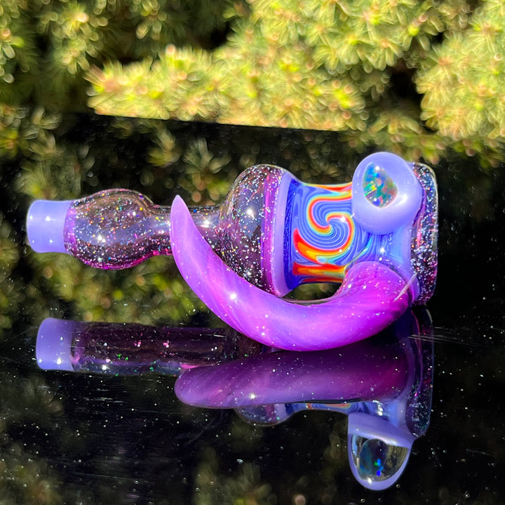 Flatmouth Chill with Horn and Opals Glass Pipe Chillery Bogart   