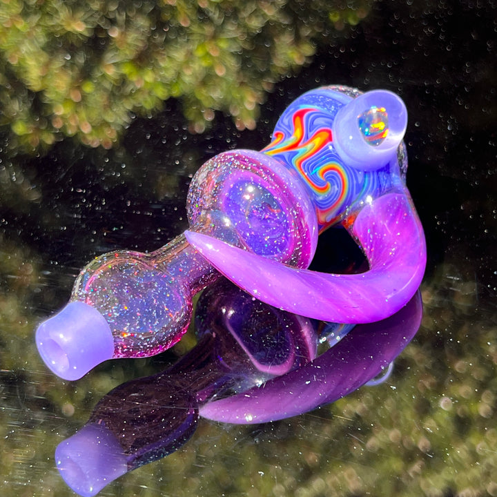 Flatmouth Chill with Horn and Opals Glass Pipe Chillery Bogart   