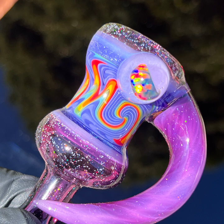 Flatmouth Chill with Horn and Opals Glass Pipe Chillery Bogart   