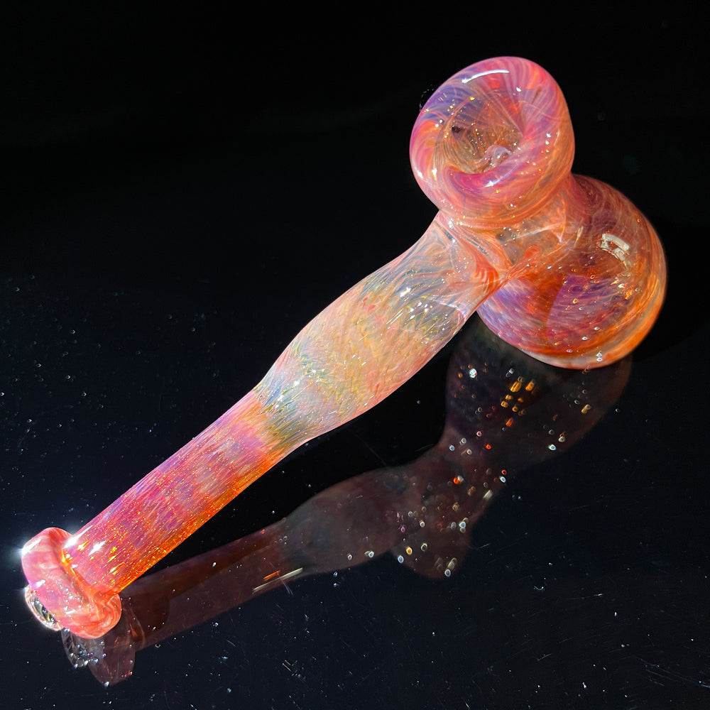 Guava Hammer Bubbler with Black Carb Glass Pipe Cose Glass   