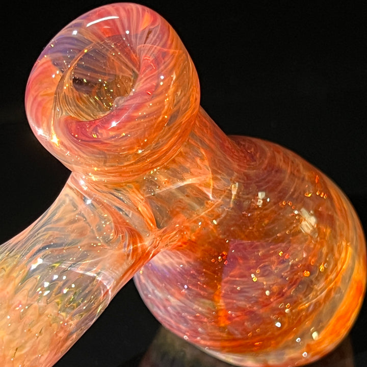 Guava Hammer Bubbler with Black Carb Glass Pipe Cose Glass   
