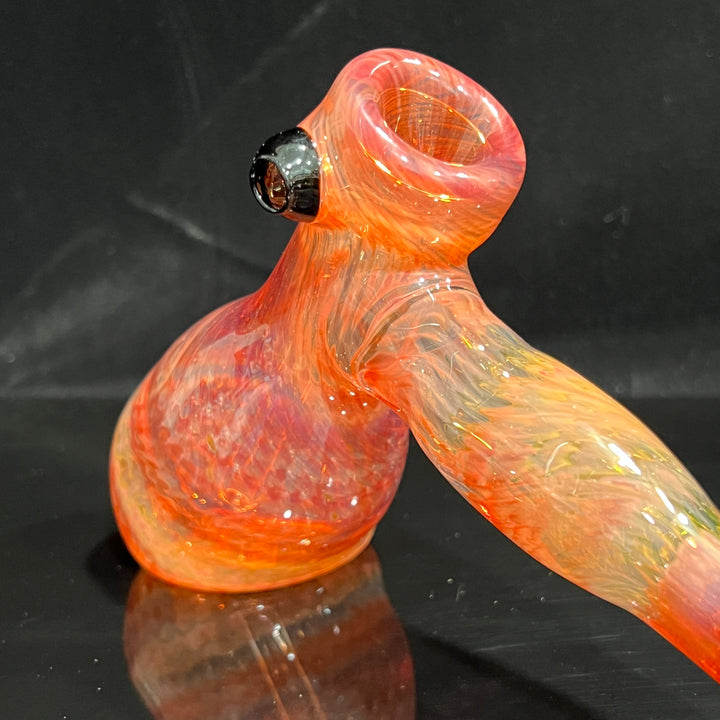 Guava Hammer Bubbler with Black Carb Glass Pipe Cose Glass   