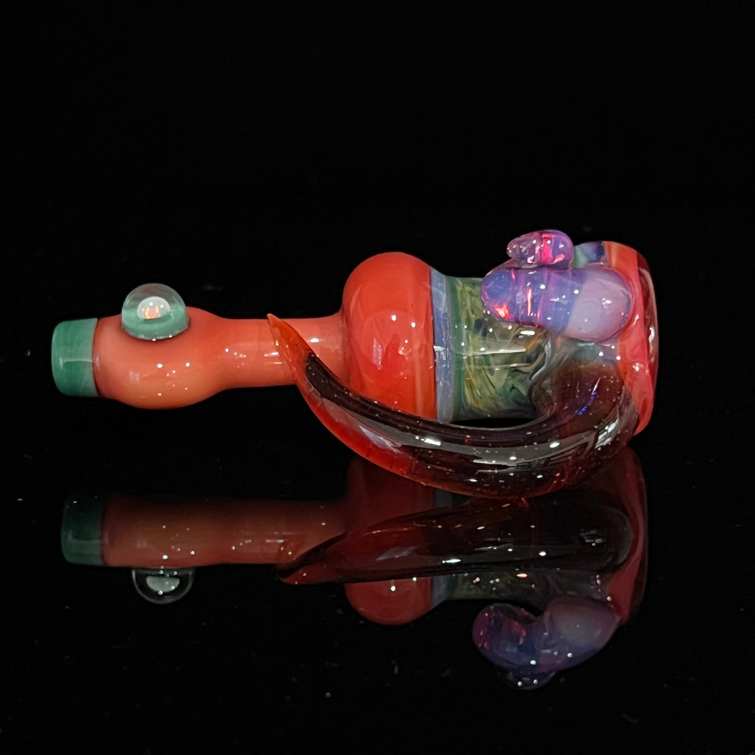 Flatmouth Chill with Horn and Opals 3 Glass Pipe Chillery Bogart   