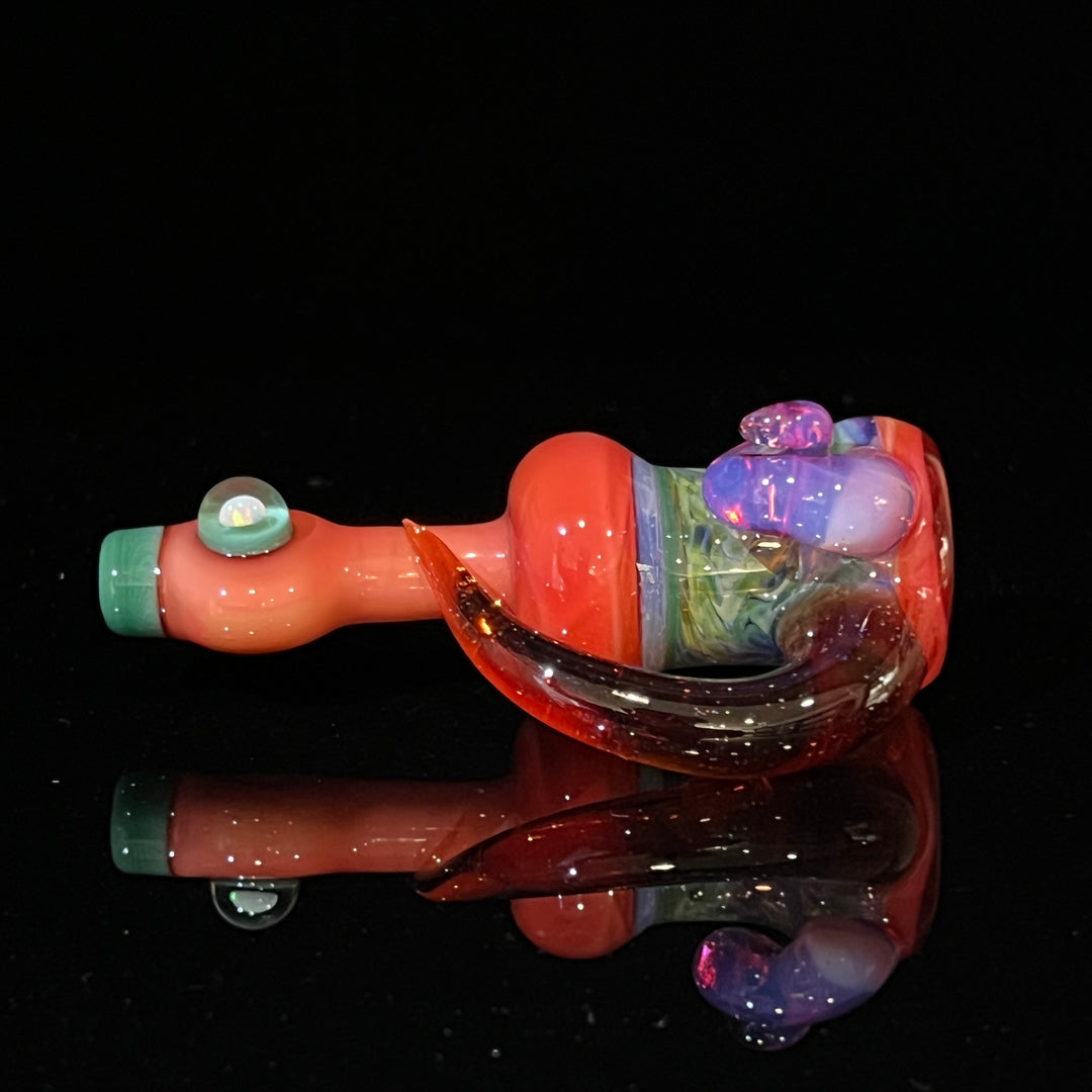 Flatmouth Chill with Horn and Opals 3 Glass Pipe Chillery Bogart   