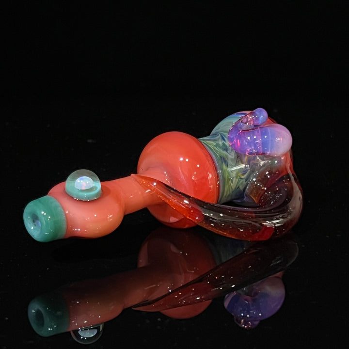 Flatmouth Chill with Horn and Opals 3 Glass Pipe Chillery Bogart   