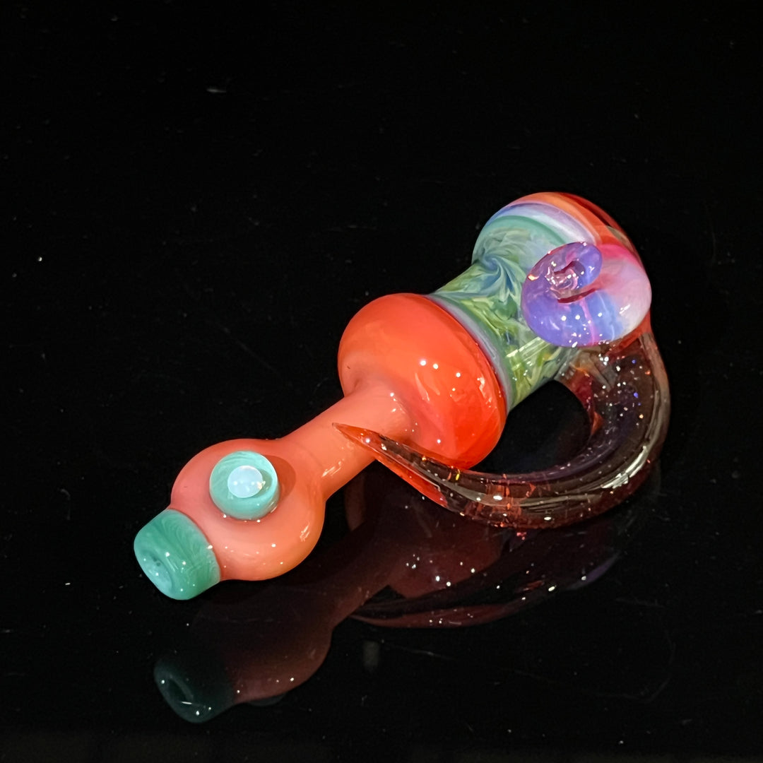 Flatmouth Chill with Horn and Opals 3 Glass Pipe Chillery Bogart   
