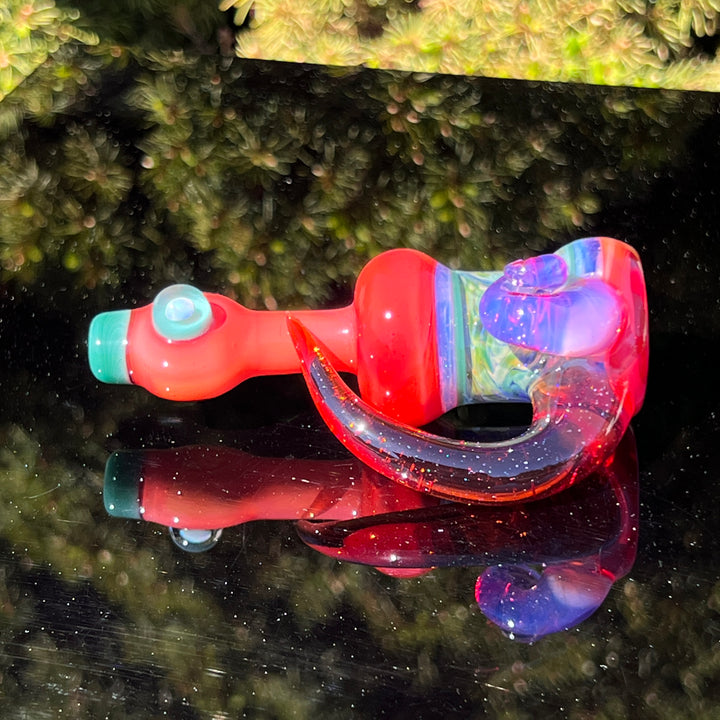 Flatmouth Chill with Horn and Opals 3 Glass Pipe Chillery Bogart   