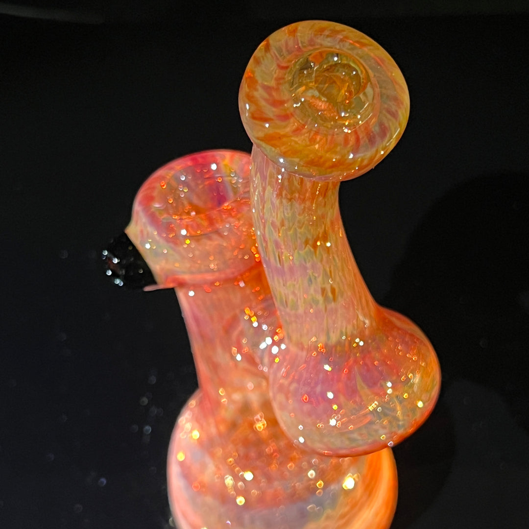 Guava Bubbler with Black Carb Glass Pipe Cose Glass   