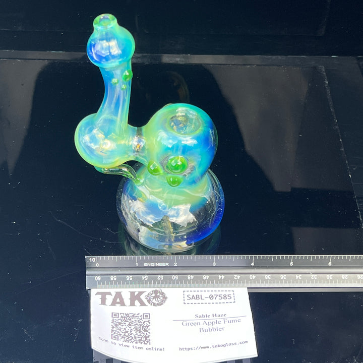 Green Apple Fume Bubbler Glass Pipe Sable Haze
