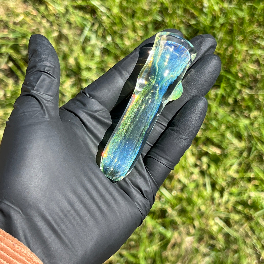 Mystery Aventurine Chillum Glass Pipe Chuck Glass   