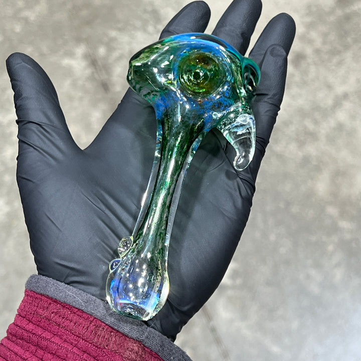 Green Frit Horned Hammer Glass Pipe Orosboro Glass   