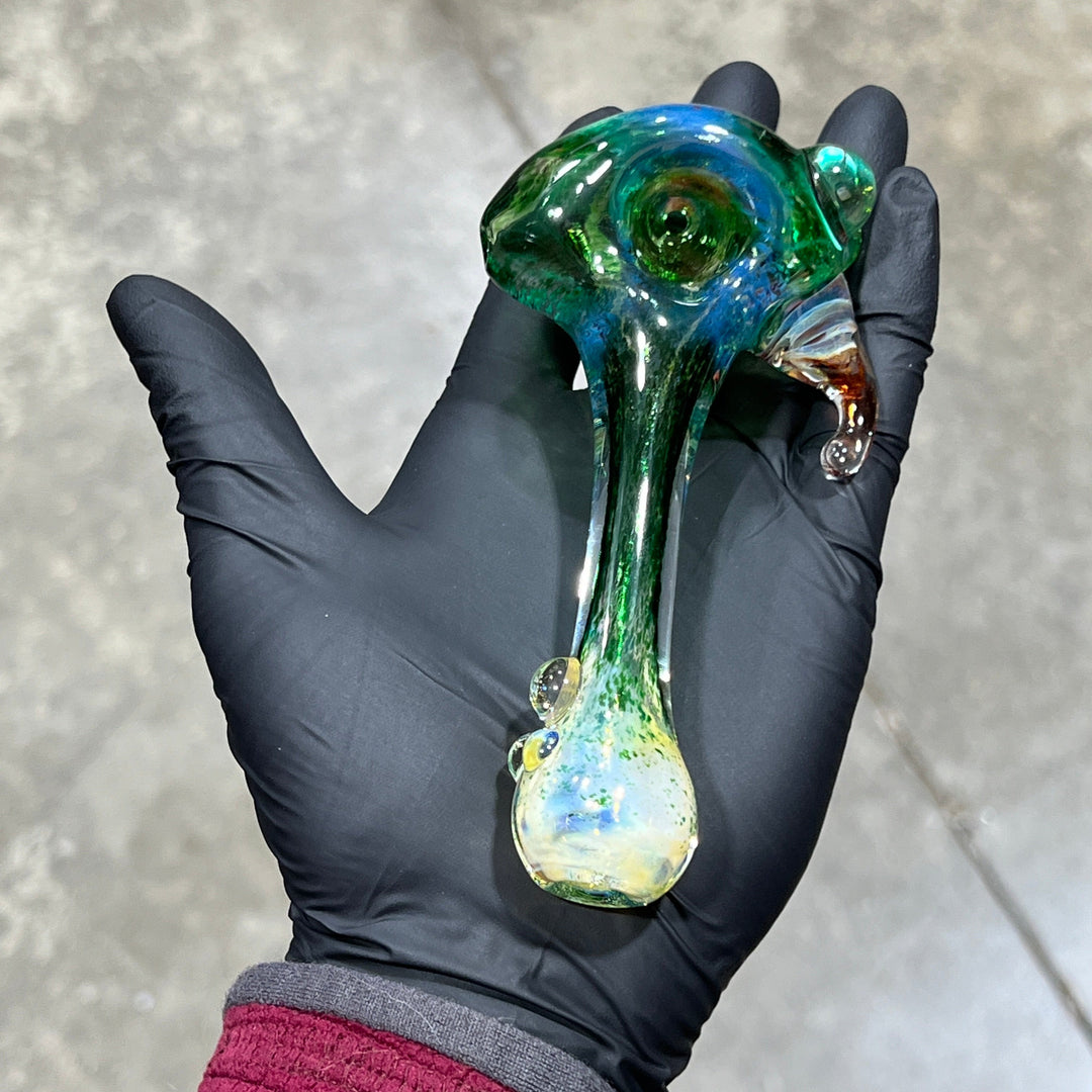 Green Frit Horned Hammer Glass Pipe Orosboro Glass   