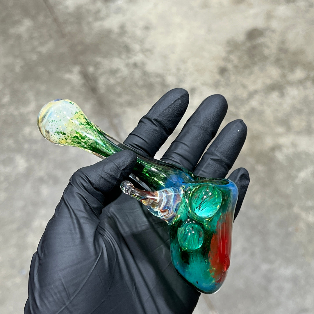 Green Frit Horned Hammer Glass Pipe Orosboro Glass   