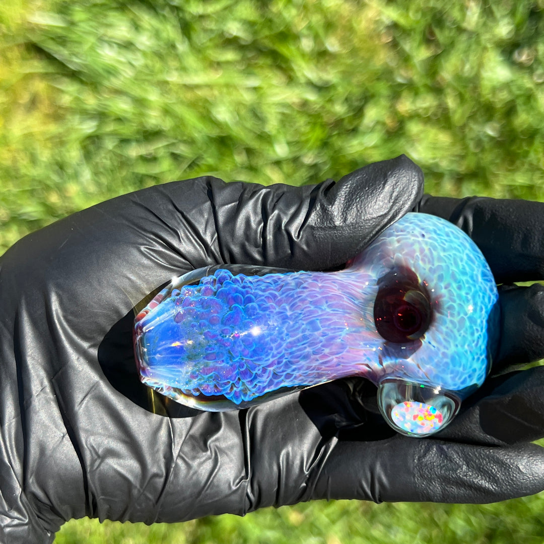 Purple Nebula Pocket Pipe with White Opal Glass Pipe Tako Glass   
