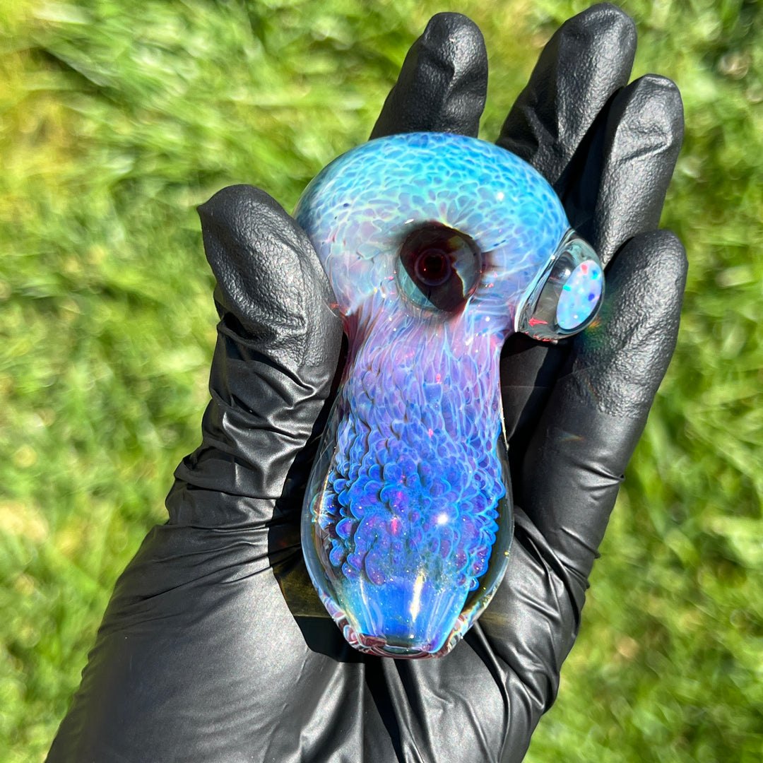 Purple Nebula Pocket Pipe with White Opal Glass Pipe Tako Glass   