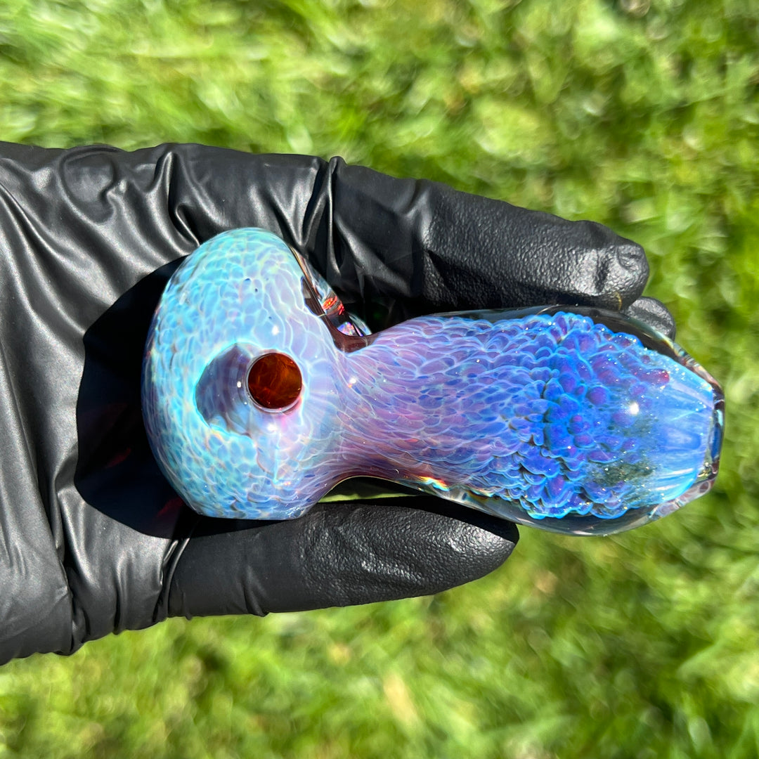 Purple Nebula Pocket Pipe with White Opal Glass Pipe Tako Glass   