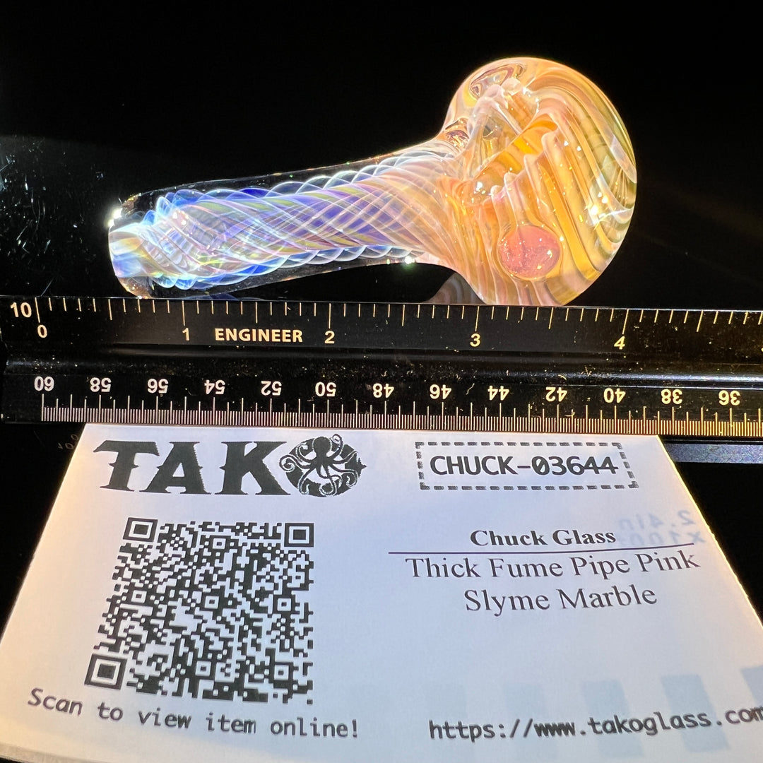Thick Fume Pipe Pink Slyme Marble Glass Pipe Chuck Glass   