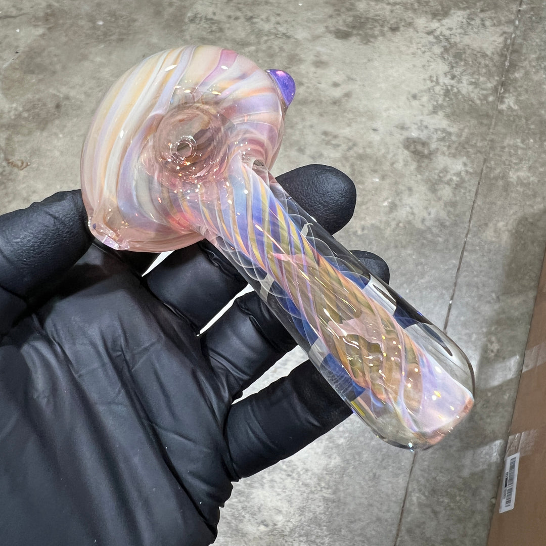 Thick Fume Pipe Pink Slyme Marble Glass Pipe Chuck Glass   