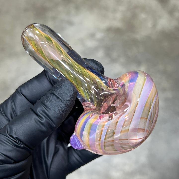 Thick Fume Pipe Pink Slyme Marble Glass Pipe Chuck Glass   