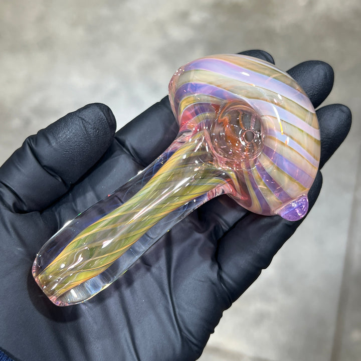 Thick Fume Pipe Pink Slyme Marble Glass Pipe Chuck Glass   