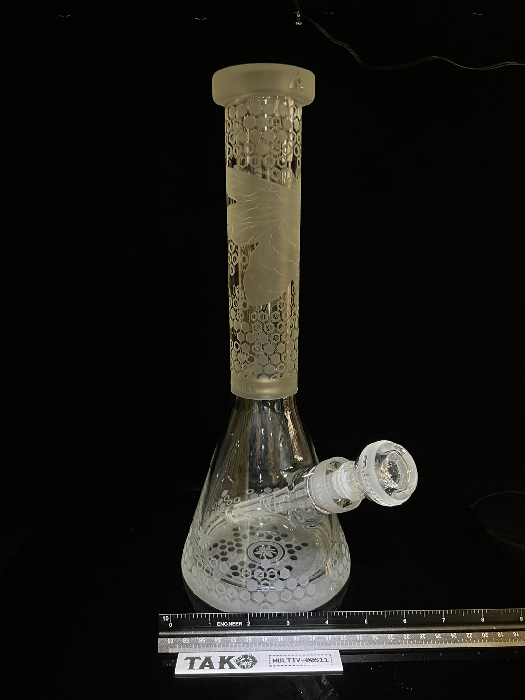 Bee Hive 14" Clear Glass Beaker Bong Glass Pipe Milkyway   