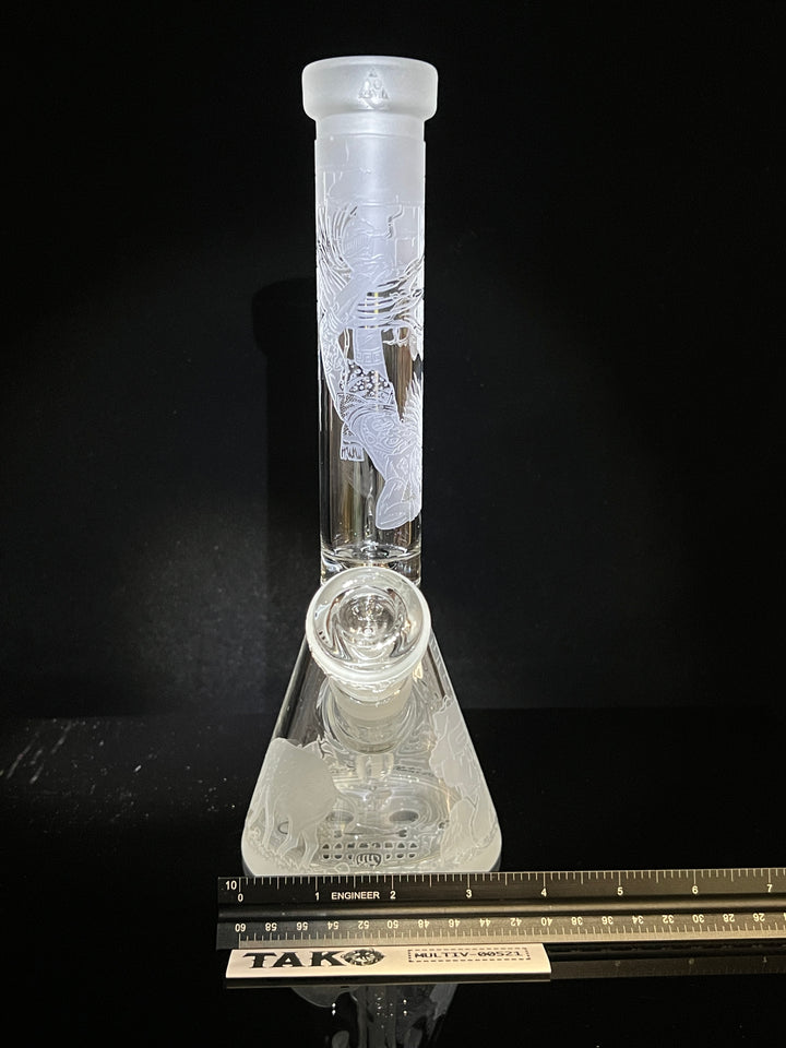 Ancient Ruins 11" Clear Glass Beaker Bong Glass Pipe Milkyway   