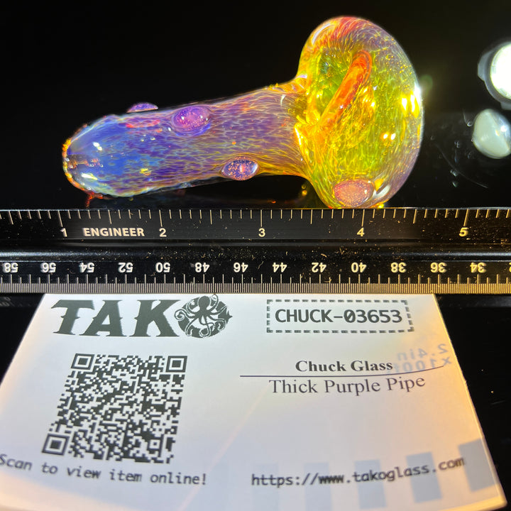 Thick Purple Pipe Glass Pipe Chuck Glass   