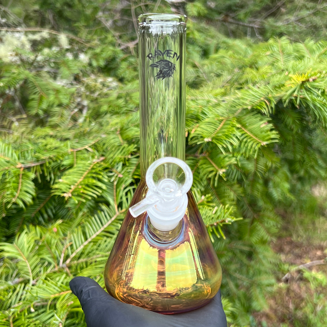 8" Raven Beaker Bong Glass Pipe Solid Glass   