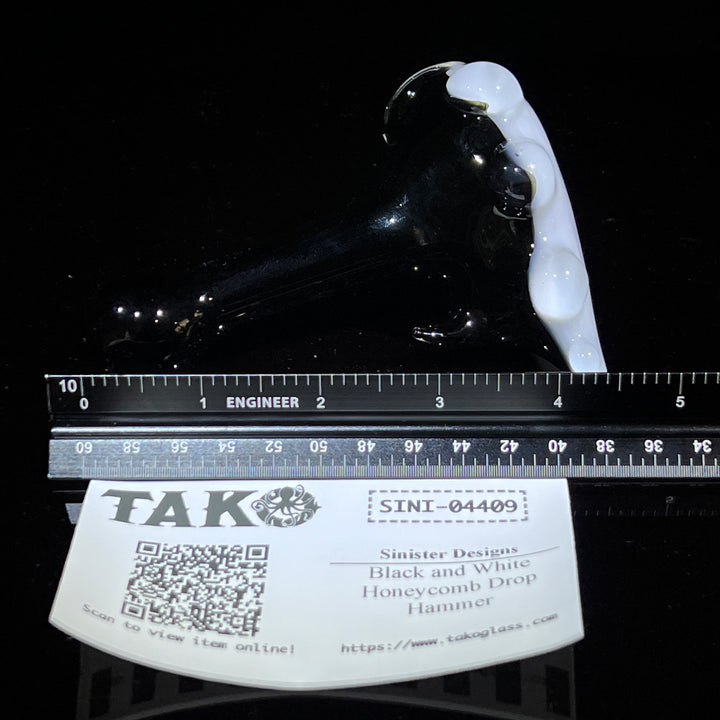 Black and White Honeycomb Drop Hammer Glass Pipe Sinister Designs   