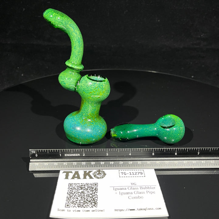 Iguana Glass Bubbler + Iguana Glass Pipe Combo Glass Pipe TG