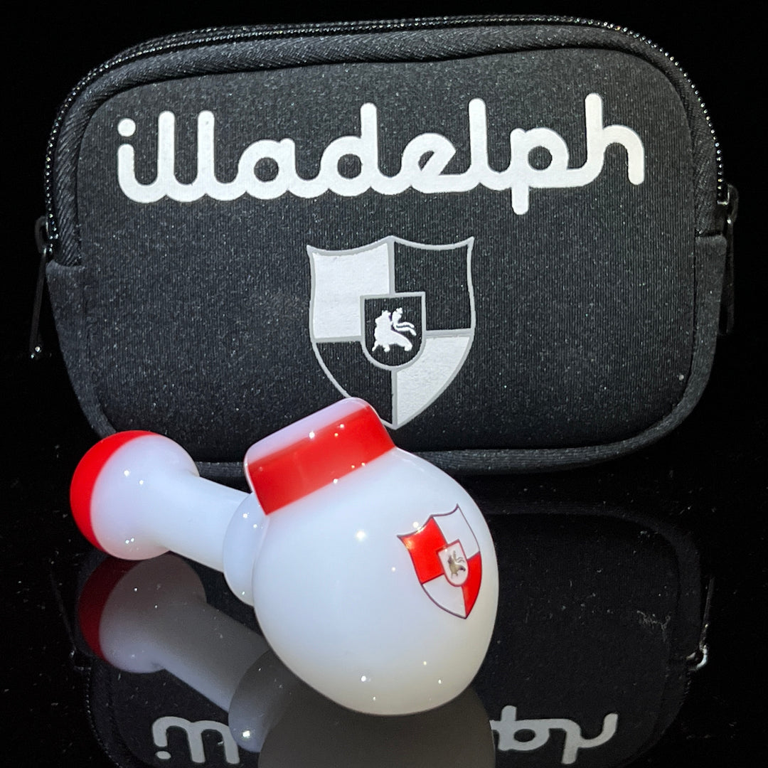 Illadelph Red Multi-Hole Spoon Glass Pipe Illadelph Glass   